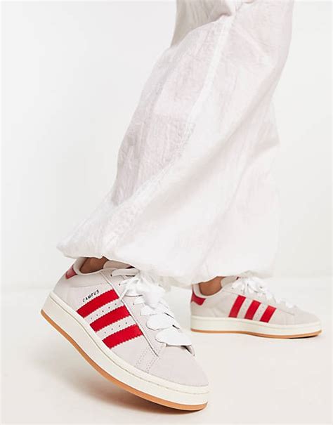 sneaker dames adidas wit rood|adidas sneakers wit.